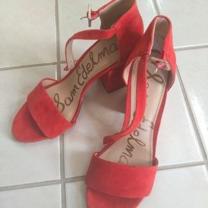 Sam Edelman sandal red orange suede